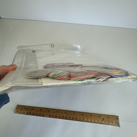 Vtg 1992 Dimensions Counted Cross Stitch Kit Toy Shelf Birth Record Baby Nursery - Picture 9 of 10